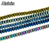 Rainbow Titanium Triangles Strand Loose Beads 5pcs
