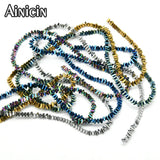 Rainbow Titanium Triangles Strand Loose Beads 5pcs