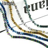 Rainbow Titanium Triangles Strand Loose Beads 5pcs