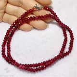 Red Chalcedony Faceted Necklace 18 Inches
