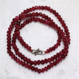 Red Chalcedony Faceted Necklace 18 Inches