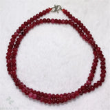 Red Chalcedony Faceted Necklace 18 Inches