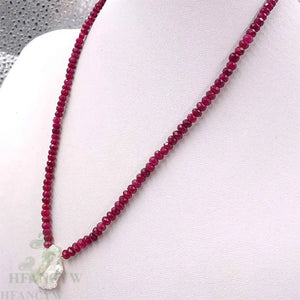 Red Chalcedony Baroque Pearl Necklace 18 inches