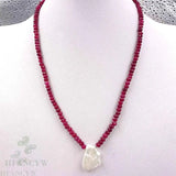 Red Chalcedony Baroque Pearl Necklace 18 inches