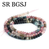 2x4mm Tourmaline Faceted Rondelle Spacer Beads