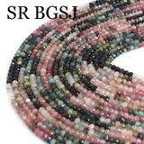 2x4mm Tourmaline Faceted Rondelle Spacer Beads