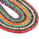 Natural Stone Colorful Sea Sediment Jaspers Flat Square Spacer Beads 15''