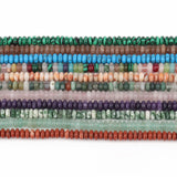 Natural Rondelle Stone Beads Agates Quartz Malachite Abacus Loose Beads