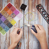 Multicolor Glass Seed Beads Box Jewelry Kit with Tools for DIY Bracelet Rings