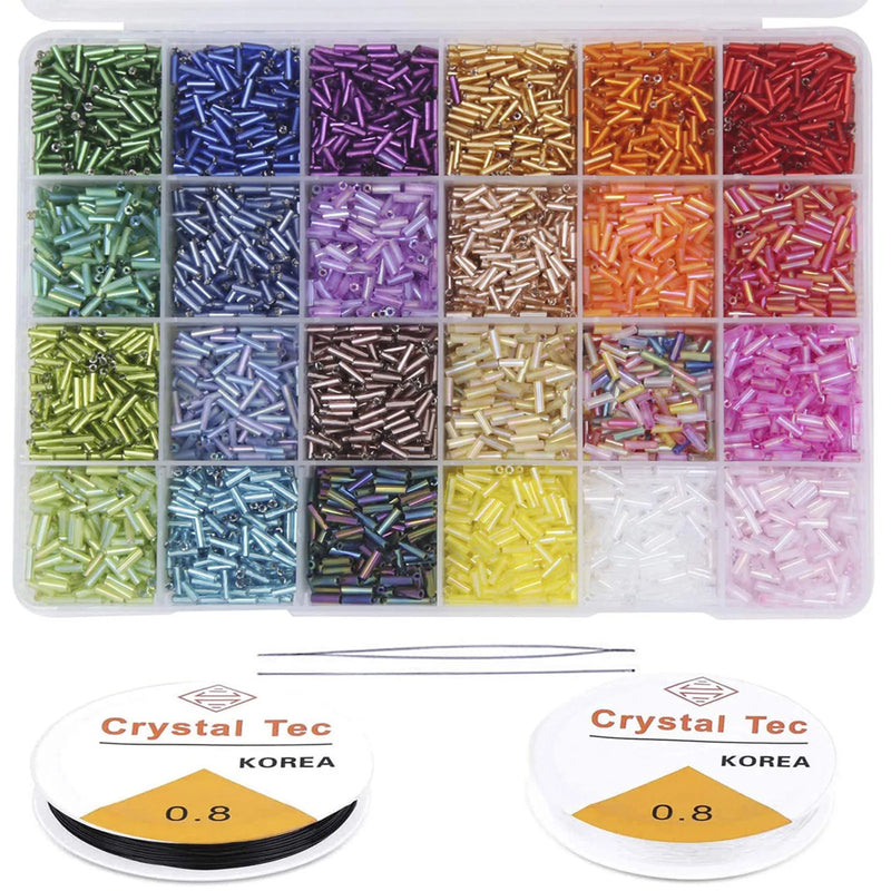 Multicolor Glass Seed Beads Box Jewelry Kit with Tools for DIY Bracelet Rings