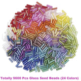 Multicolor Glass Seed Beads Box Jewelry Kit with Tools for DIY Bracelet Rings