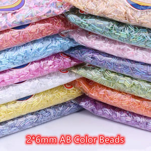 6mm Austrian Crystal Glass Tube Seed Beads for Jewelry Making