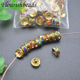 2x6mm Spacer Beads Paved Rhinestone for DIY Jewelry Findings Making