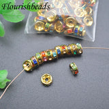 2x6mm Spacer Beads Paved Rhinestone for DIY Jewelry Findings Making
