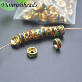 2x6mm Spacer Beads Paved Rhinestone for DIY Jewelry Findings Making