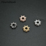 20pc/lot 2x8mm CZ Zircon Round Tube Metal Beads DIY Jewelry Findings