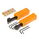 2xCNC Lathe Turning Tools Holder with Carbide Inserts