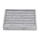 Gray Velvet Jewelry Display Tray for Rings