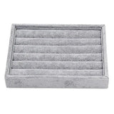 Gray Velvet Jewelry Display Tray for Rings