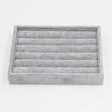 Gray Velvet Jewelry Display Tray for Rings