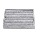 Gray Velvet Jewelry Display Tray for Rings