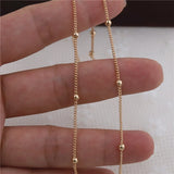 Copper KC Plated Thin Beads Link Chains for DIY Belly Chain Body Chain Jewelry
