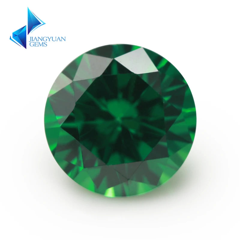 Light Green Round Cut CZ Stone 5A Brilliant Cubic Zirconia 3.0~10mm