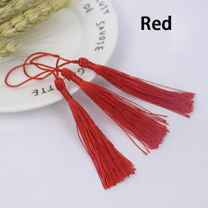 80mm Rope Silk Tassel Fringe For DIY UV Resin Mold Key Chain Earring Hooks