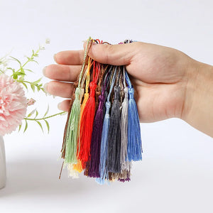 80mm Rope Silk Tassel Fringe For DIY UV Resin Mold Key Chain Earring Hooks