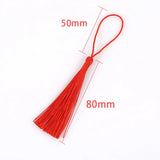 80mm Rope Silk Tassel Fringe For DIY UV Resin Mold Key Chain Earring Hooks