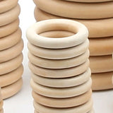Natural Wooden Ring Unfinished Circles Bracelet Jewelry DIY Crafts Accessory