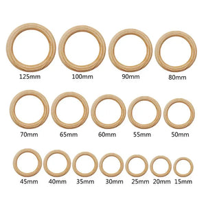 Natural Wooden Ring Unfinished Circles Bracelet Jewelry DIY Crafts Accessory
