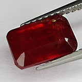 3.10ct Ruby Emerald Cut Gemstone 8.6x6.0mm