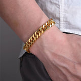 Waterproof Stainless Steel Cuban Chain Bracelet for Men