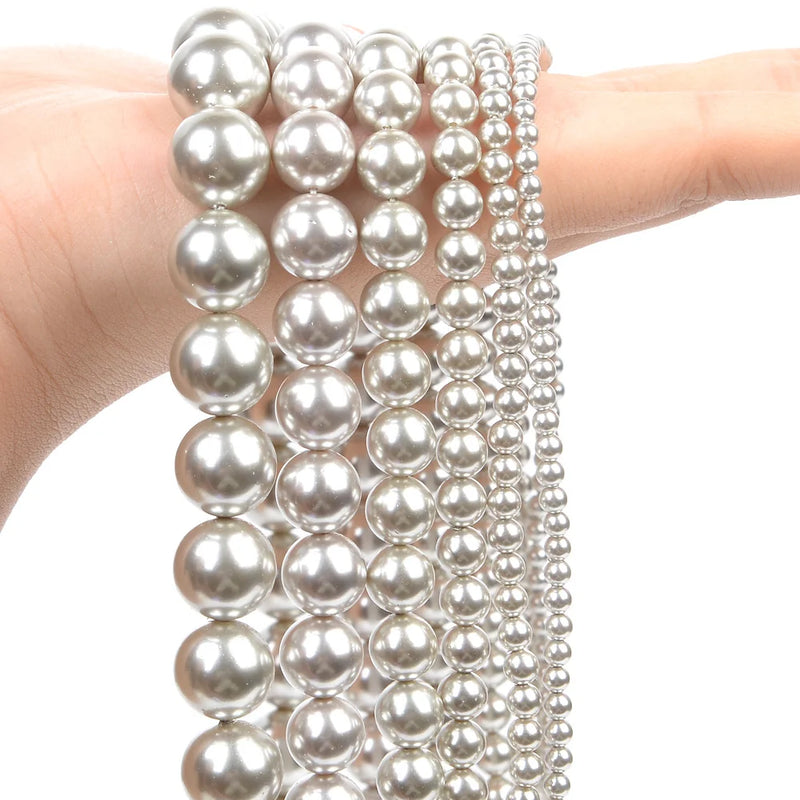 3-12mm Natural Shell Pearl Beads Multicolor Round Spacer Beads for DIY Jewelry
