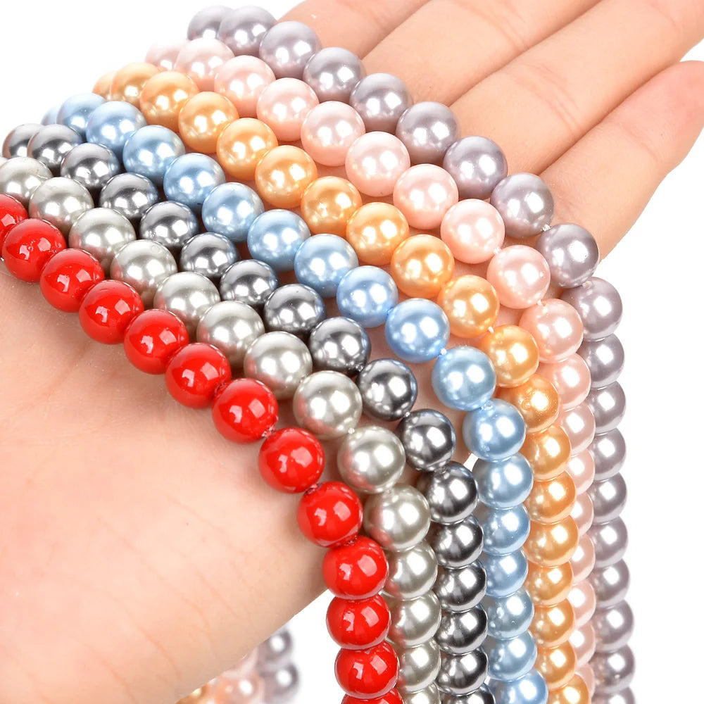 3-12mm Natural Shell Pearl Beads Multicolor Round Spacer Beads for DIY Jewelry