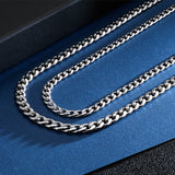 3-12mm Stainless Steel Chain Necklace Men Women Long Jewelry