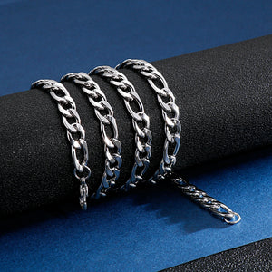 3-12mm Stainless Steel Chain Necklace Men Women Long Jewelry
