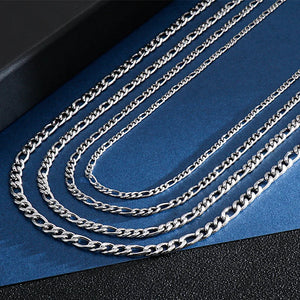 3-12mm Stainless Steel Chain Necklace Men Women Long Jewelry