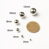 3-12mm Round CCB Spacer Beads Silver Plated DIY Bracelets Accessories