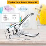 3/16 Inch Grommet Eyelet Plier Set with 200 Pieces - Hand Press Pliers