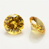 3~16mm 5A Golden Yellow CZ Round Cut Crystal Zircon Stone