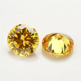 3~16mm 5A Golden Yellow CZ Round Cut Crystal Zircon Stone