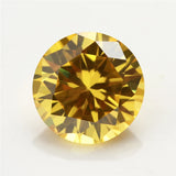 3~16mm 5A Golden Yellow CZ Round Cut Crystal Zircon Stone