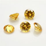 3~16mm 5A Golden Yellow CZ Round Cut Crystal Zircon Stone