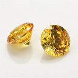 3~16mm 5A Golden Yellow CZ Round Cut Crystal Zircon Stone