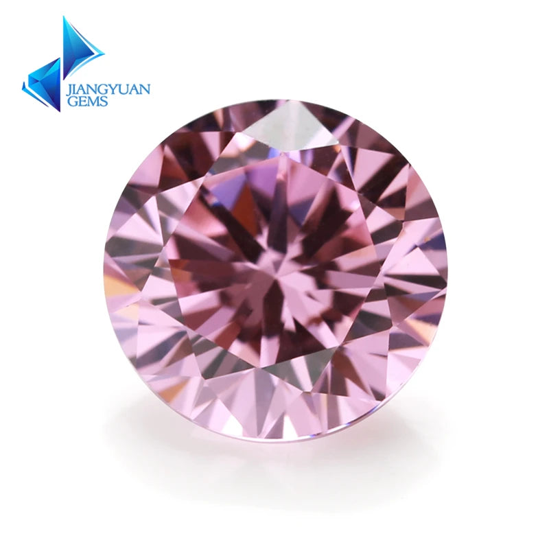 3~16mm 5A Pink CZ Stone Round Cut Brilliant CZ Stone