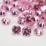 3~16mm 5A Pink CZ Stone Round Cut Brilliant CZ Stone