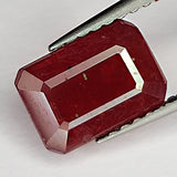 3.20ct Ruby Emerald Cut 8.5x5.9mm