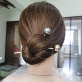 2PCS Women Simulated Pearl Hairpins Barrette Clip Wedding Bridal Hair Jewelry